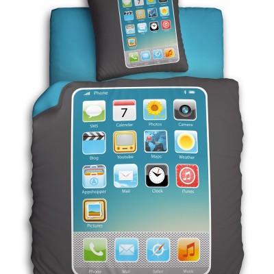 Детский 1,5 спальный комплект постельного белья "My Phone" Мой Iphone 5S "Unison Teens" Биоматин